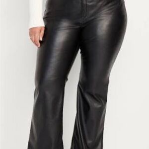 Old Navy Black High Waisted Faux Leather Pants